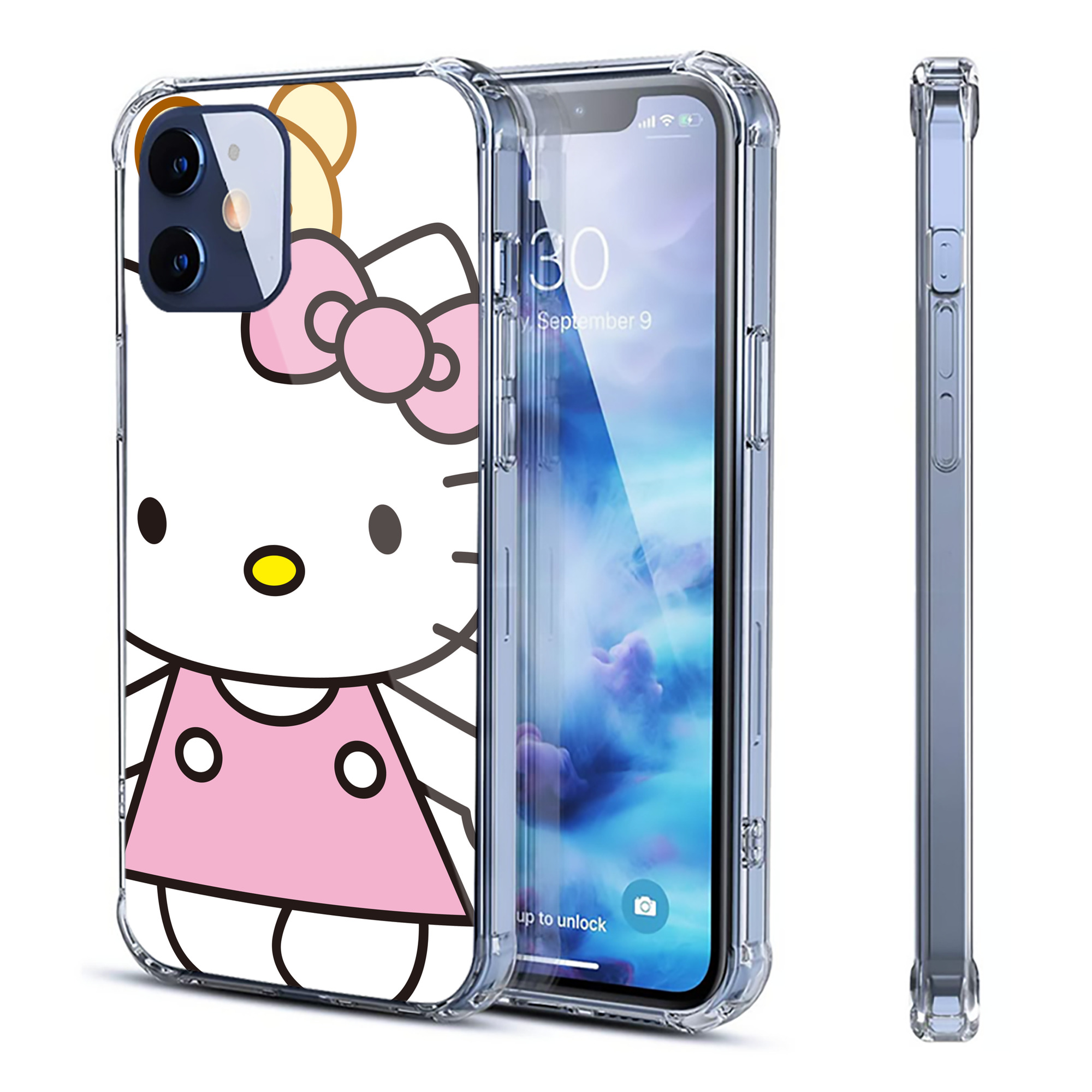 （画像用） Hello Kitty ハローキティ 【iPhone 12シリーズ対応】透明スマホケース（クリアソフトケース）